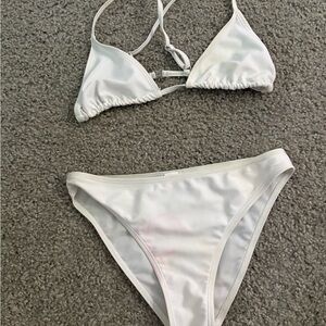 SHEIN White Triangle Bikini Set